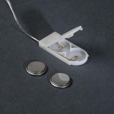 Гирлянда «Нить» 5 м роса, IP20, серебристая нить, 50 LED, свечение красное, CR2032х2