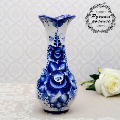 Ваза «Альбина», 13×13×24,5 см, гжель