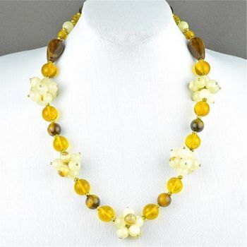 Бусы Оникс, тигровый глаз "Марьяна" арт.1010