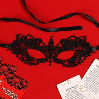 Эротический набор для двоих «Территория соблазна», 3 в 1 (10 карт, маска, чулки), 18+