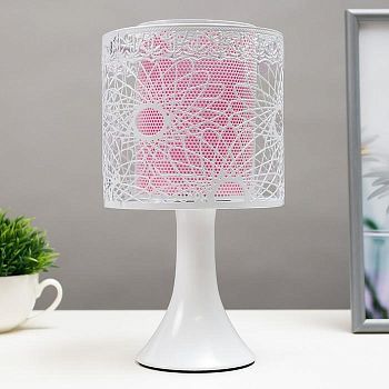 Светильник с выключателем "Леандр" 1хG4 20Вт белый-розовый 15х15х27 см