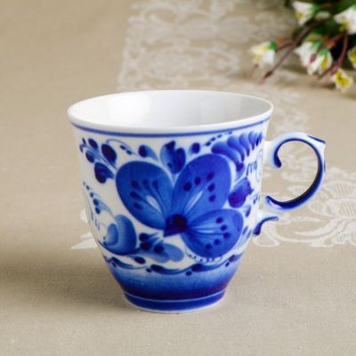 Чайная пара "Чародейка", гжель, фарфор, 2с