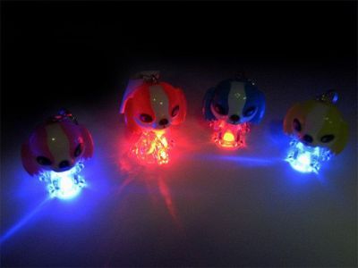 Собачка-брелок прозрачная мигающая (6 см)
