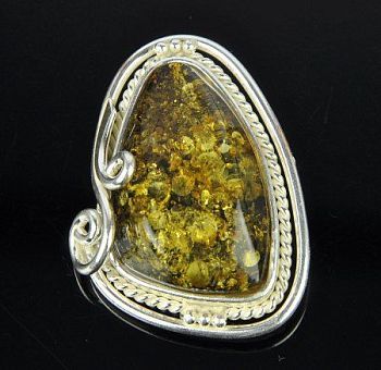 Брошь Янтарь "Солнечная фантазия" арт.ЯК-249