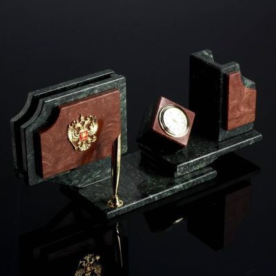 Набор настольный "Куб", 30х10х13,5 см, креноид, лемезит