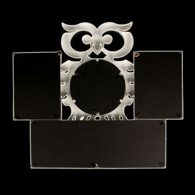 Фоторамка пластик на 5 фото 10х15 см, 12х12 см "Филин" белая 44,5х38 см