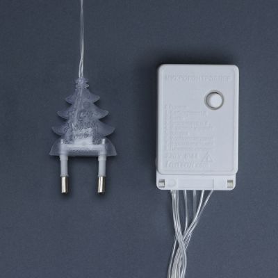 Гирлянда «Бахрома» 2.4 × 0.9 м с насадками «Олень», IP20, прозрачная нить, 138 LED, свечение белое, 8 режимов, 220 В