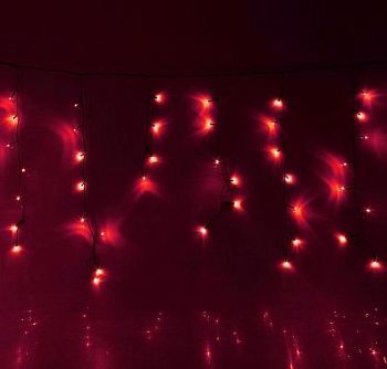 Гирлянда уличная "Бахрома" (Ш:4 м, В:0,6 м, нить темная, красный)