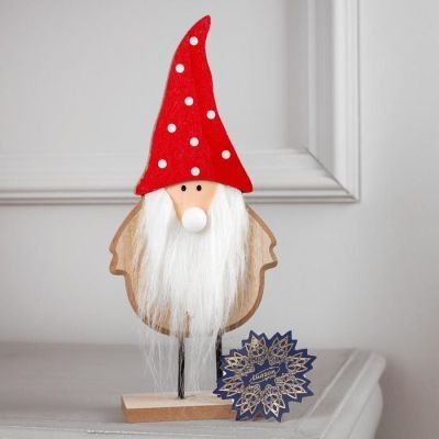 Светодиодная фигура «Дед Мороз» 9 × 25 × 6 см, дерево, батарейки CR2032, свечение тёплое белое