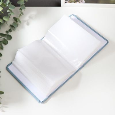 Фотоальбом "Голубой" на 100 фото 10х15 см, 12,5х5х17 см.  ПП карм.