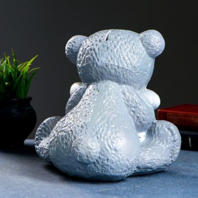 Копилка "Медведица с подушкой" серая 24см