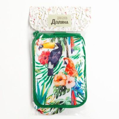 Кух. набор 2 пр. Доляна "Тропики", прих. 17*23 см, рукав. 26*16 см,100% п/э