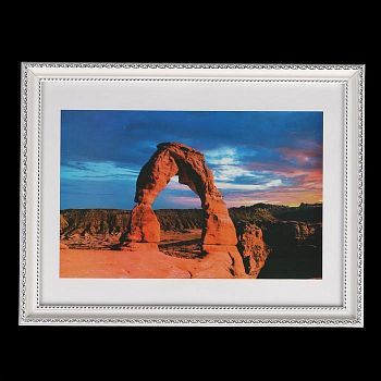 Фоторамка пластик 30х40 см (881S) белый с серебром