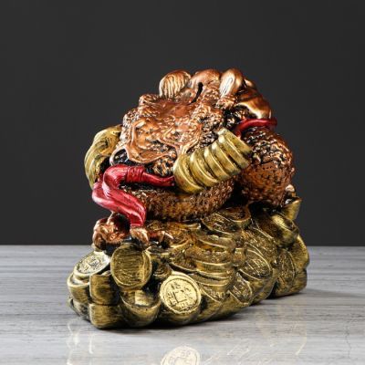 Копилка "Жаба феншуй" бронзовый цвет, 24 см