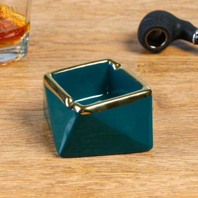 Пепельница "Кений", 10х5 см, бирюзовая