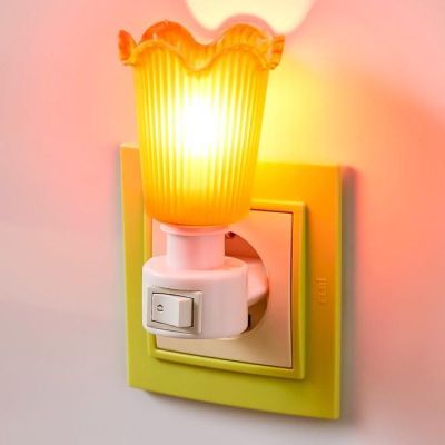 Ночник "Цветочек оранжевый" МИКС 11х5,5 см