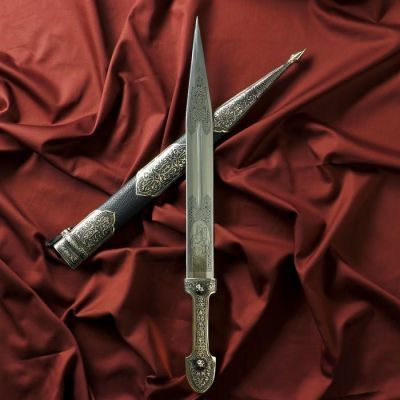 Кинжал сувенирный "Рагдан" кожа, мельхиор