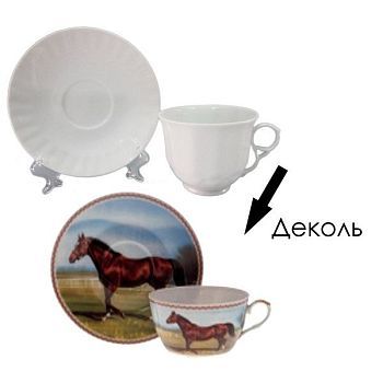 Набор из 2-х чашек (280 мл) и 2-х блюдец (D 15 см)  № 208