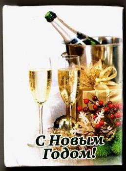 Мини-книжка (магнит) "С Новым Годом! Шампанское