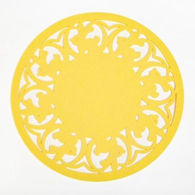 Салфетка декоративная Доляна"Пасха" цвет желтый,d 30 см, 100% п/э, фетр