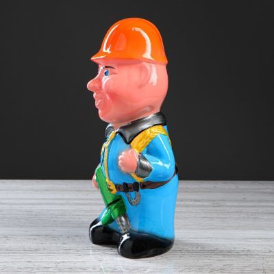 Копилка "Строитель", 33см, микс