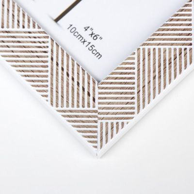 Фоторамка пластик 10х15 см "Полосатые треугольники" 19х14 см