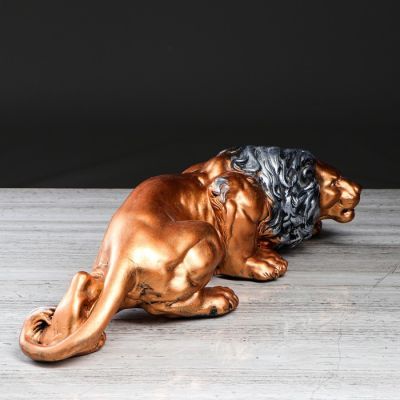 Копилка "Лев большой", бронзовый цвет, длина 56 см, высота 16 см