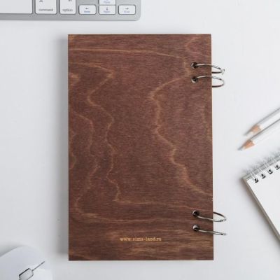 Ежедневник в деревянной обложке For real man 96 листов, А5