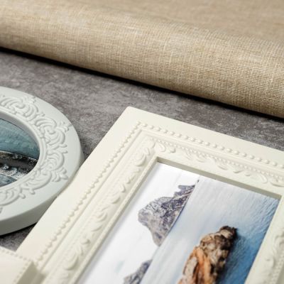 Фоторамка пластик на 5 фото 8х10, 9х13, 10х15, 13х18 см "Классика" бежево-серая 39х49,5 см