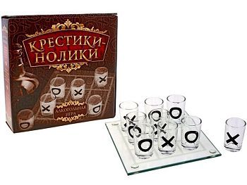 Игра "Крестики-нолики пьяные" (13 х 13 см) стекло