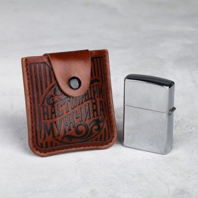Зажигалка в чехле «Натоящий мужчина», 7 × 7 см