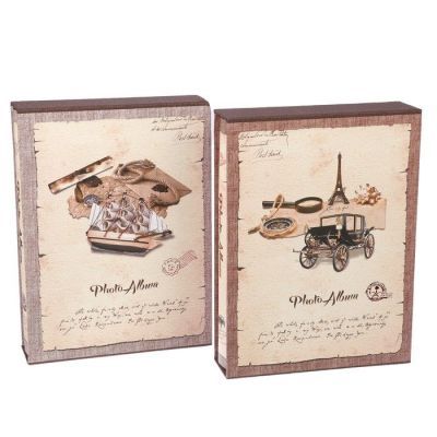 Фотоальбом на 100 фото 10х15 см "Антиквариат" в коробке МИКС 27,8х20,5х5,7 см
