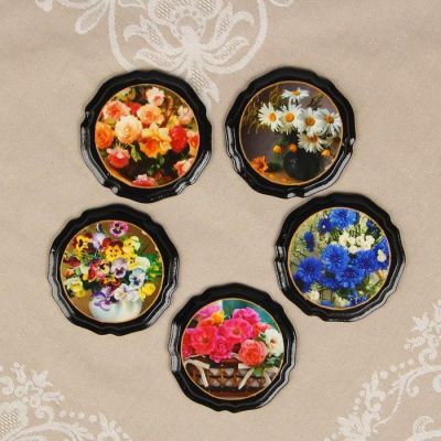 Магнит "Цветы" лаковая миниатюра, МИКС