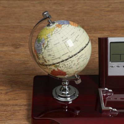 Набор настольный 5в1 (часы, карандашница, глобус, лого, подставка)