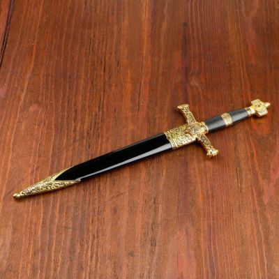 Сувенирное изделие кортик, на рукояти львы 40 см металл,пластик