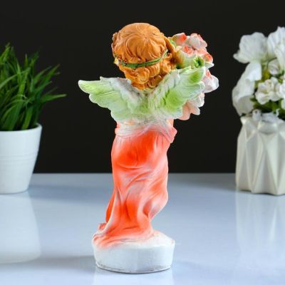 Фигура "Девочка ангелочек с цветами" 12х9,5х24см