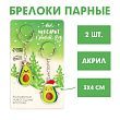 Парные брелоки «Все исполнит Новый год», набор 2 шт.