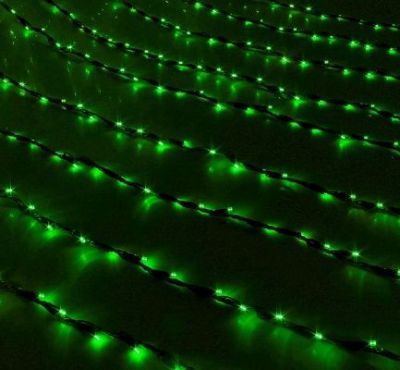 Гирлянда "Дождь" уличная (Ш:2 м, В:1,5 м, нить силикон, зелёный)