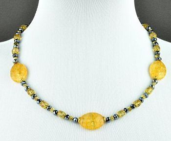 Комплект Цитрин, хрусталь "Эветта" арт.КР-965