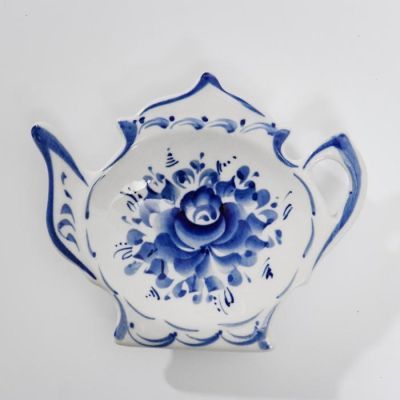 Подставка «Чайник», под чайный пакетик, 12×8×2 см, гжель