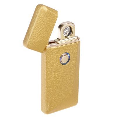 Зажигалка электронная, USB, спираль, золотая, 7.5х12 см