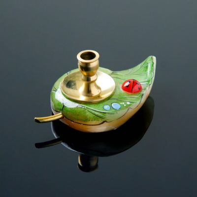 Сувенир «Подсвечник церковный с божьей коровкой», 4×9 см, селенит