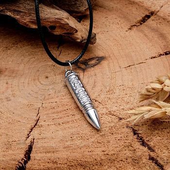 Кулон мужской "Пуля", цвет серебро, 42см
