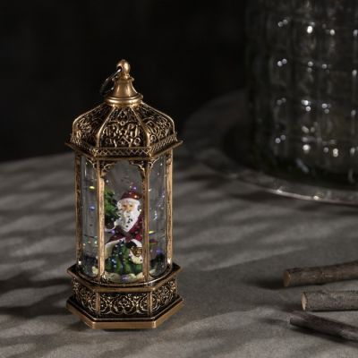 Светодиодная фигура «Дед Мороз в ротонде» 6.3 × 14 × 6.3 см, пластик, блёстки, батарейки AG13х3, свечение тёплое белое