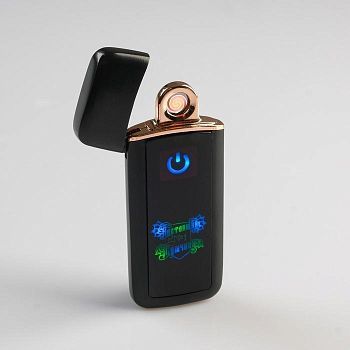 Зажигалка электронная, спиральная, "Настоящий №1 Мужчина", чёрная 3х7.3 см. USB