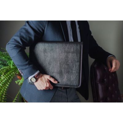 Папка деловая. отдел на молнии, цвет чёрный