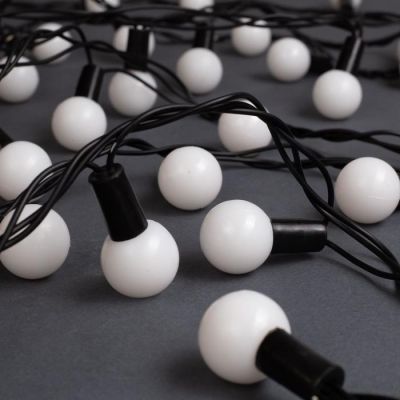 Гирлянда «Нить» 10 м с насадками «Шарики 2.5 см», IP44, тёмная нить, 100 LED, свечение мульти (RG/RB), мигание, 220 В