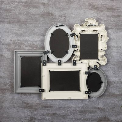 Фоторамка пластик на 5 фото 8х10, 10х15 см "Богема" бежево-серая 41х47 см