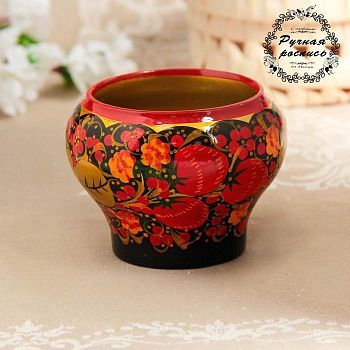 Горшочек «Ягодка», 11×11×9 см, хохлома