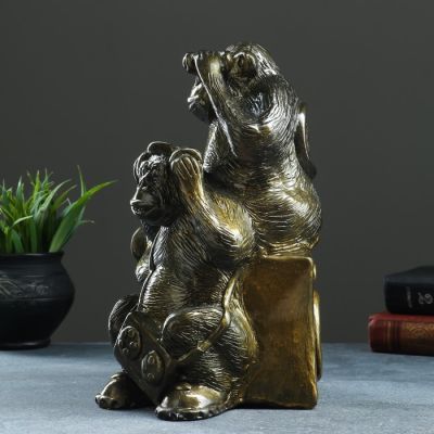 Копилка "Обезьяны: всё слышу, всё вижу, всё скажу" бронза 30см